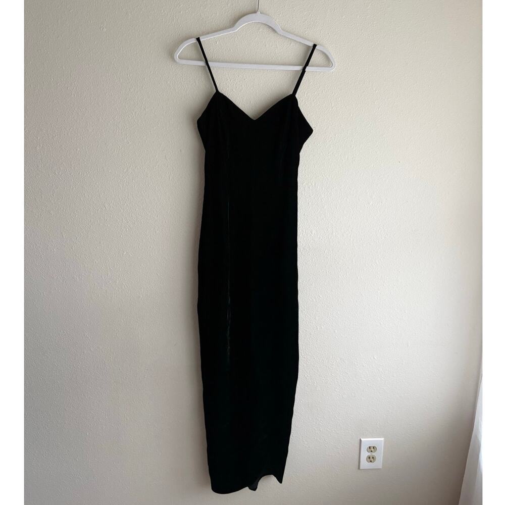 Vintage 90s Roberta Black Velvet Evening Gown Formal Dress prom wedding guest